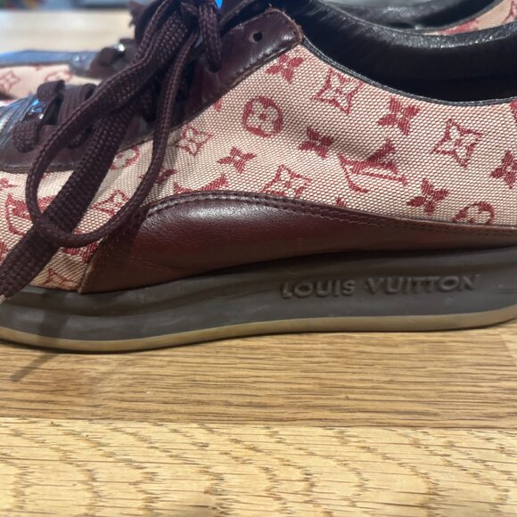 Louis Vuitton Monogram Canvas Bordeaux Sneakers – Women’s Size 37.5 (MA0013, Mad - Picture 4 of 6